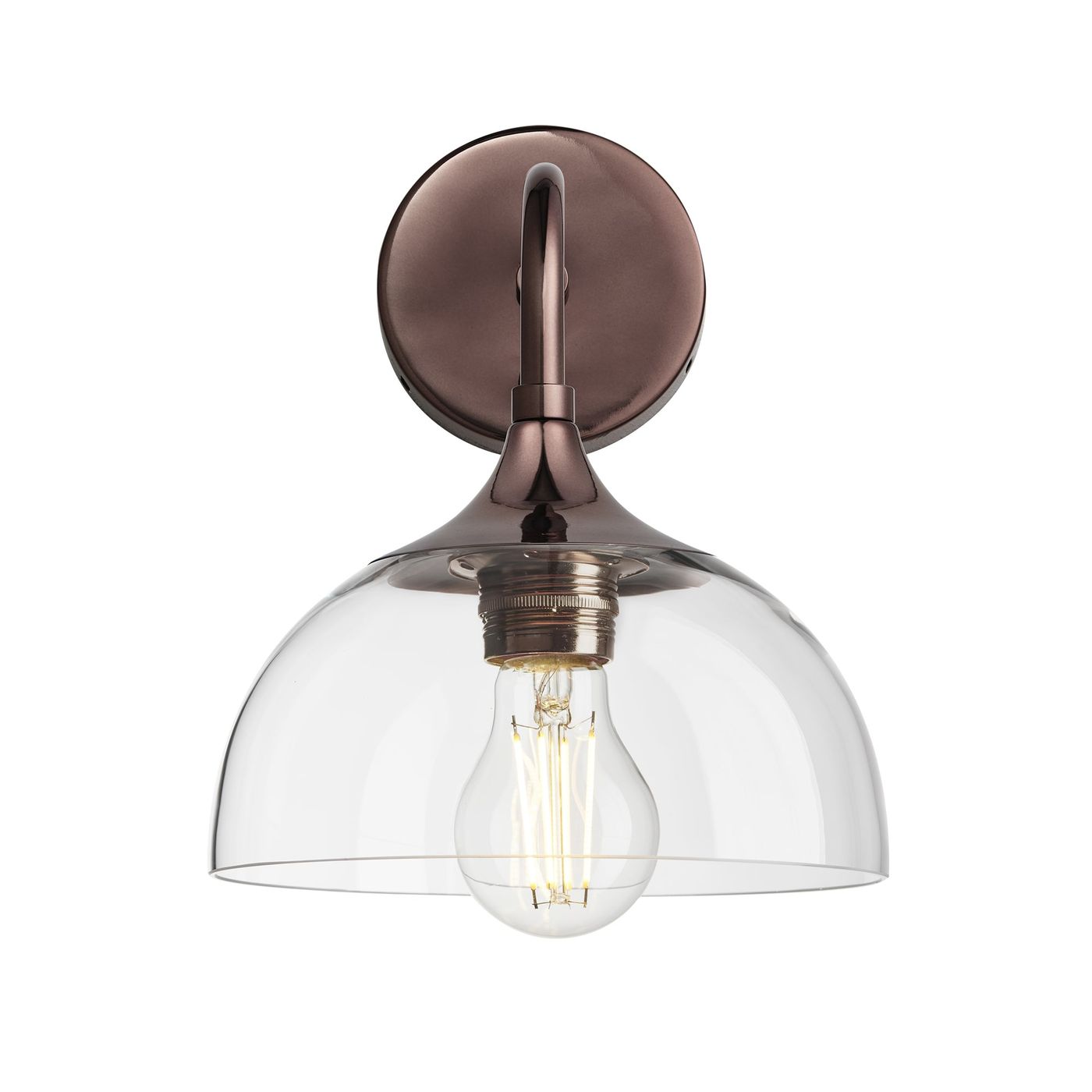 Chelsea Wall Light with Clear Glass and Shiny Bronze Holder, Product code is CH-GLDWL8-CL-SBZH