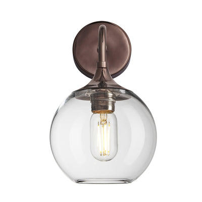 Clear Glass with Shiny Bronze Holder Chelsea Globe Wall Light  CH-GLGLWL7-CL-SBZH