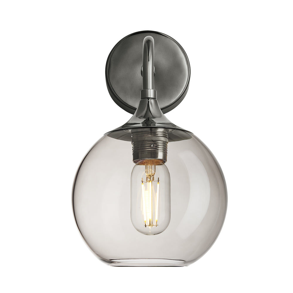 Smoked Glass Mocha with Shiny Bronze Holder Chelsea Globe Wall Light  CH-SGL-GLWL7-MO-BKNH
