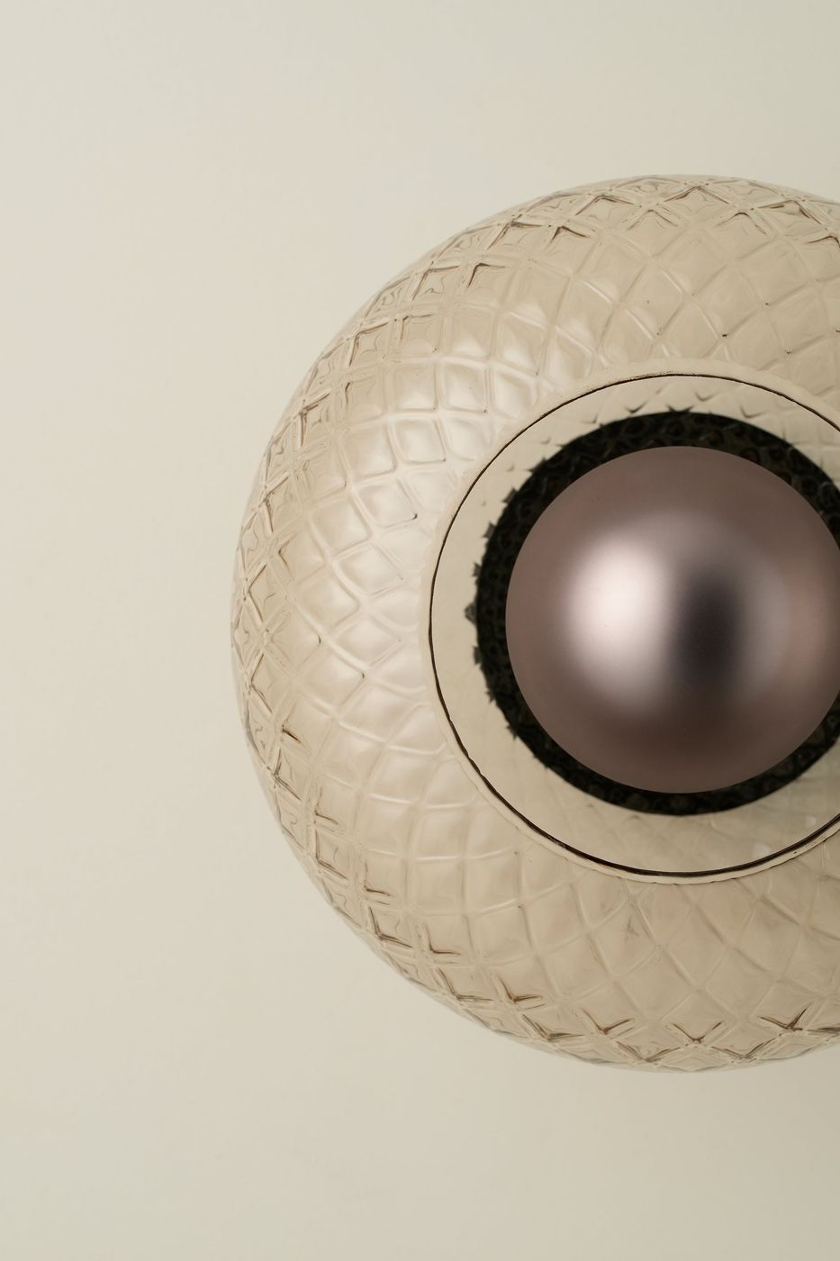Chelsea Glass Round Diffuser Wall Light Flush Mount with Diamond Mocha Glass and Bronze Wall Holder
