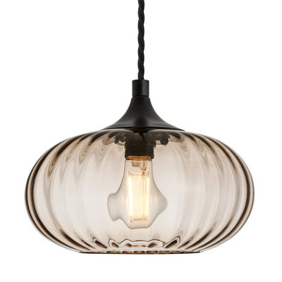 Chelsea Textured Glass Round Pendant Light - 10 Inch - Modern Decorative Lighting - Industville Lighting UK