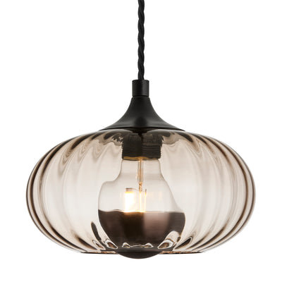 Chelsea Textured Glass Round Pendant Light - 10 Inch - Modern Decorative Lighting - Industville Lighting UK