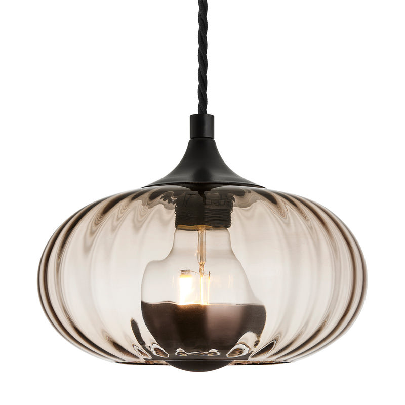 Chelsea Textured Glass Round Pendant Light - 10 Inch - Modern Decorative Lighting - Industville Lighting UK