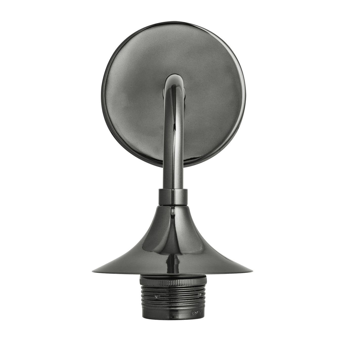 Chelsea Wall Holder in shiny black nickel with a sleek, modern design, shown in a straight-on view