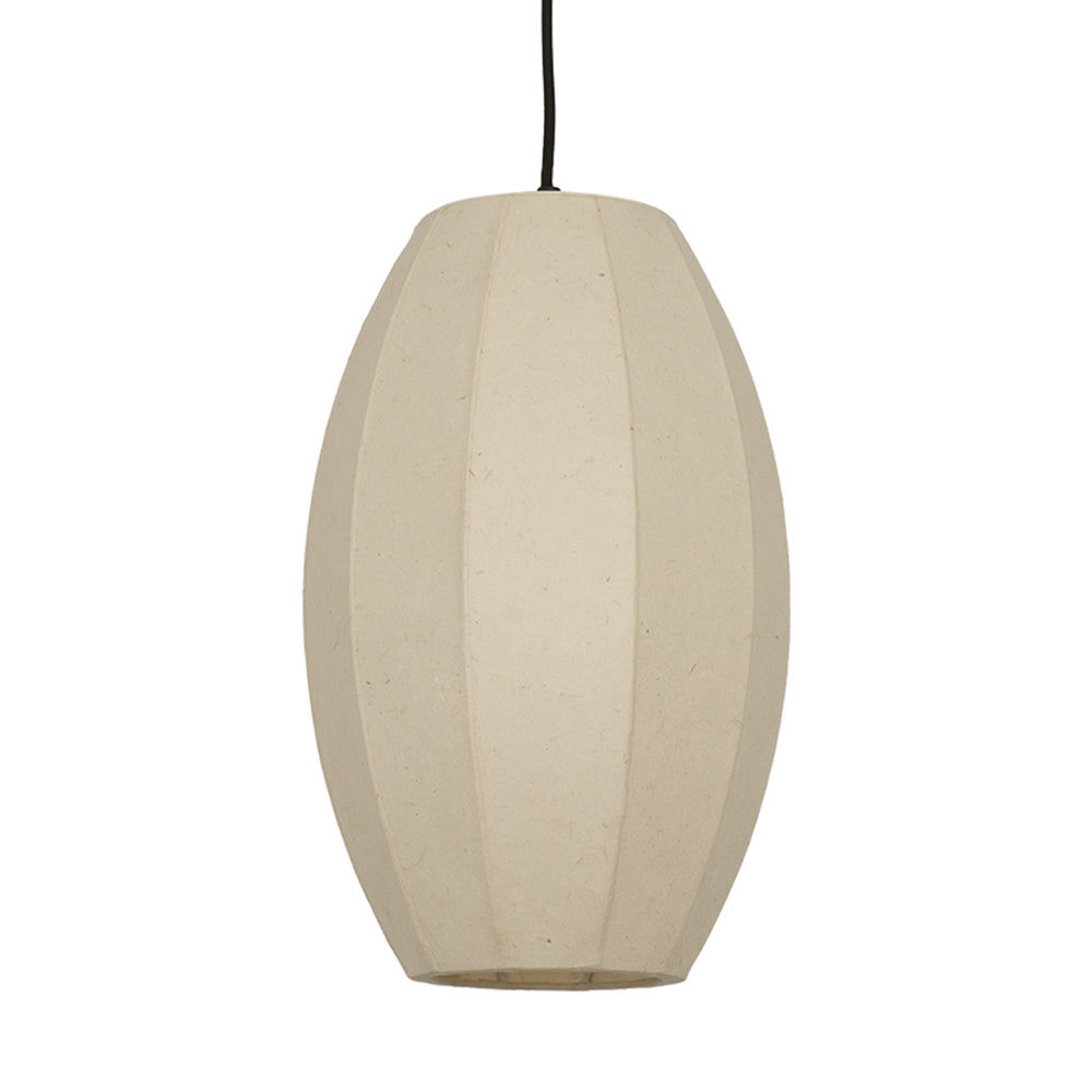 Chepstow Drop Paper Pendant Light in Ivory Close up of shade