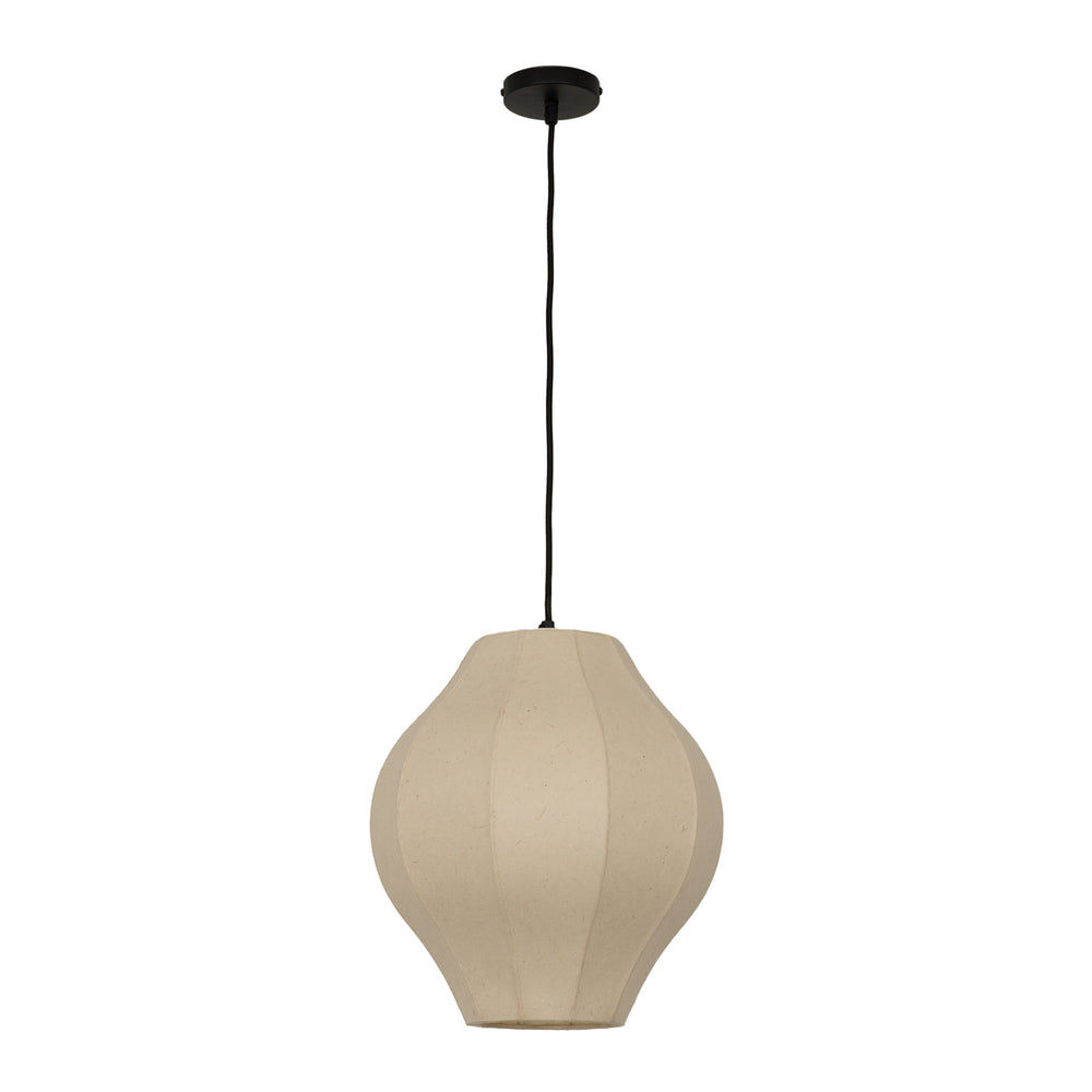 Chepstow Lantern Paper Pendant Light in Ivory