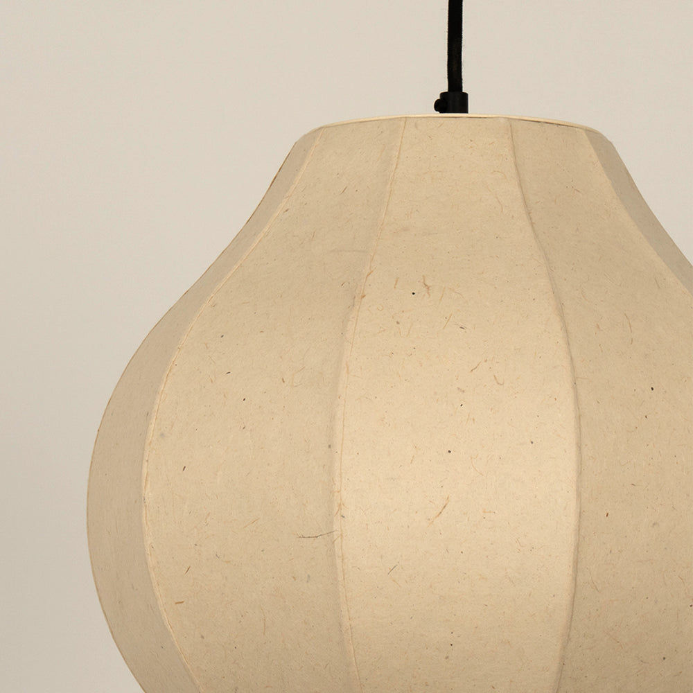 Chepstow Lantern Paper Pendant Light in Ivory Close Up of the paper shade