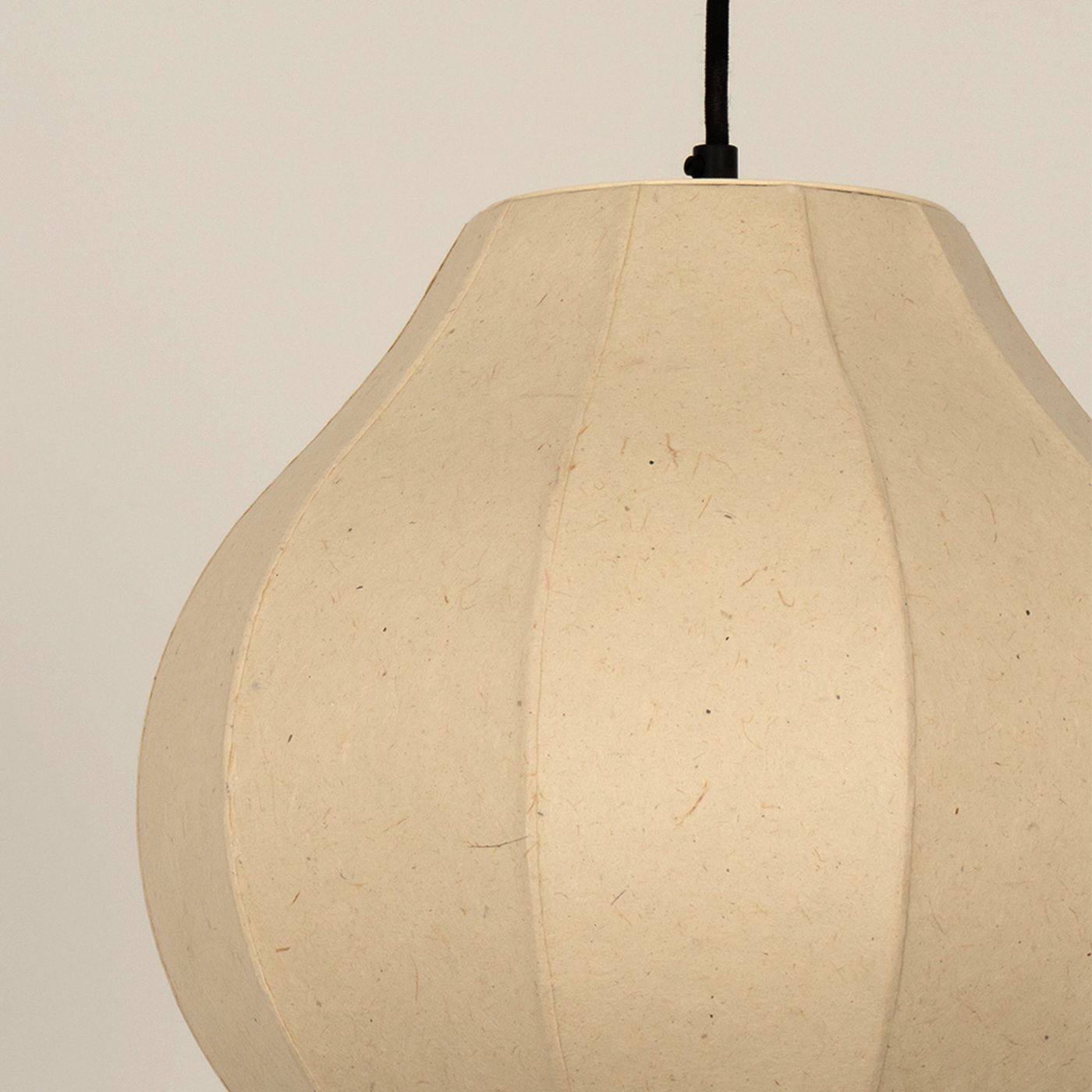 Chepstow Lantern Paper Pendant Light in Ivory Close Up of the paper shade