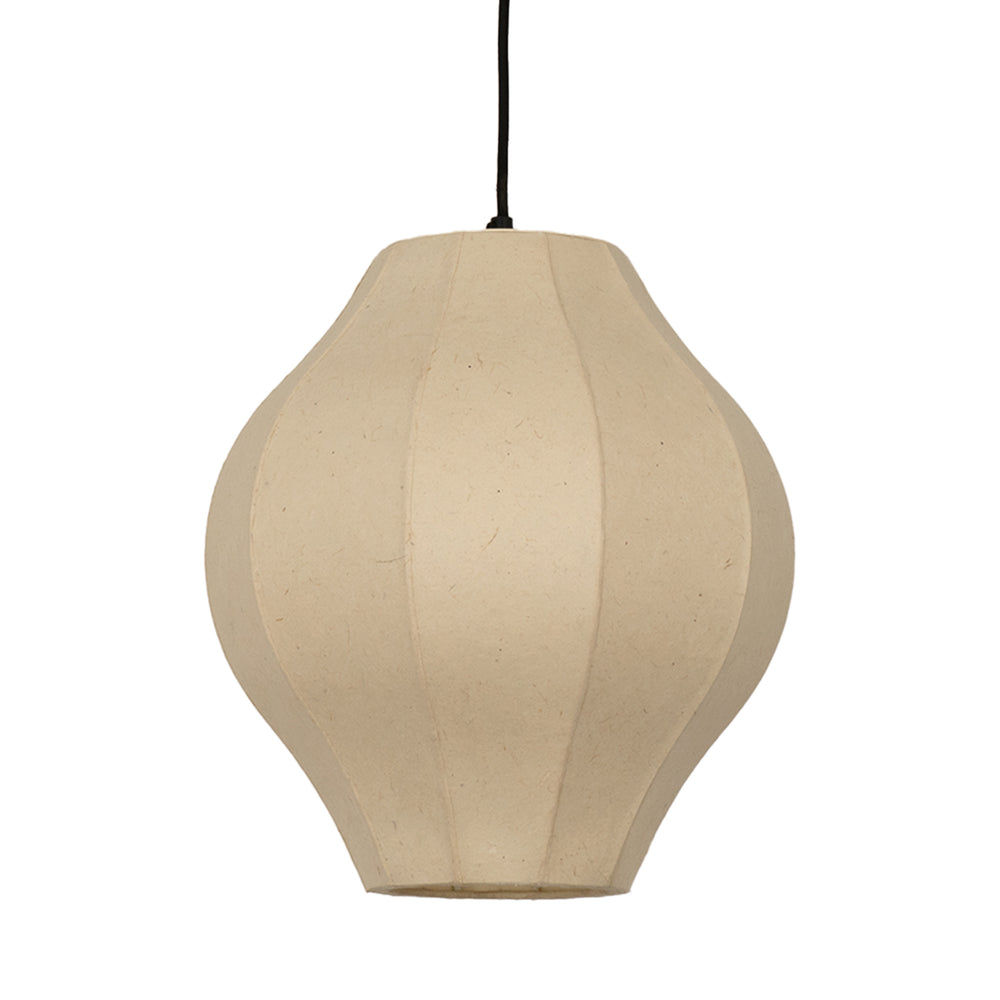 Chepstow Lantern Paper Pendant Light in Ivory Close up of the shade 