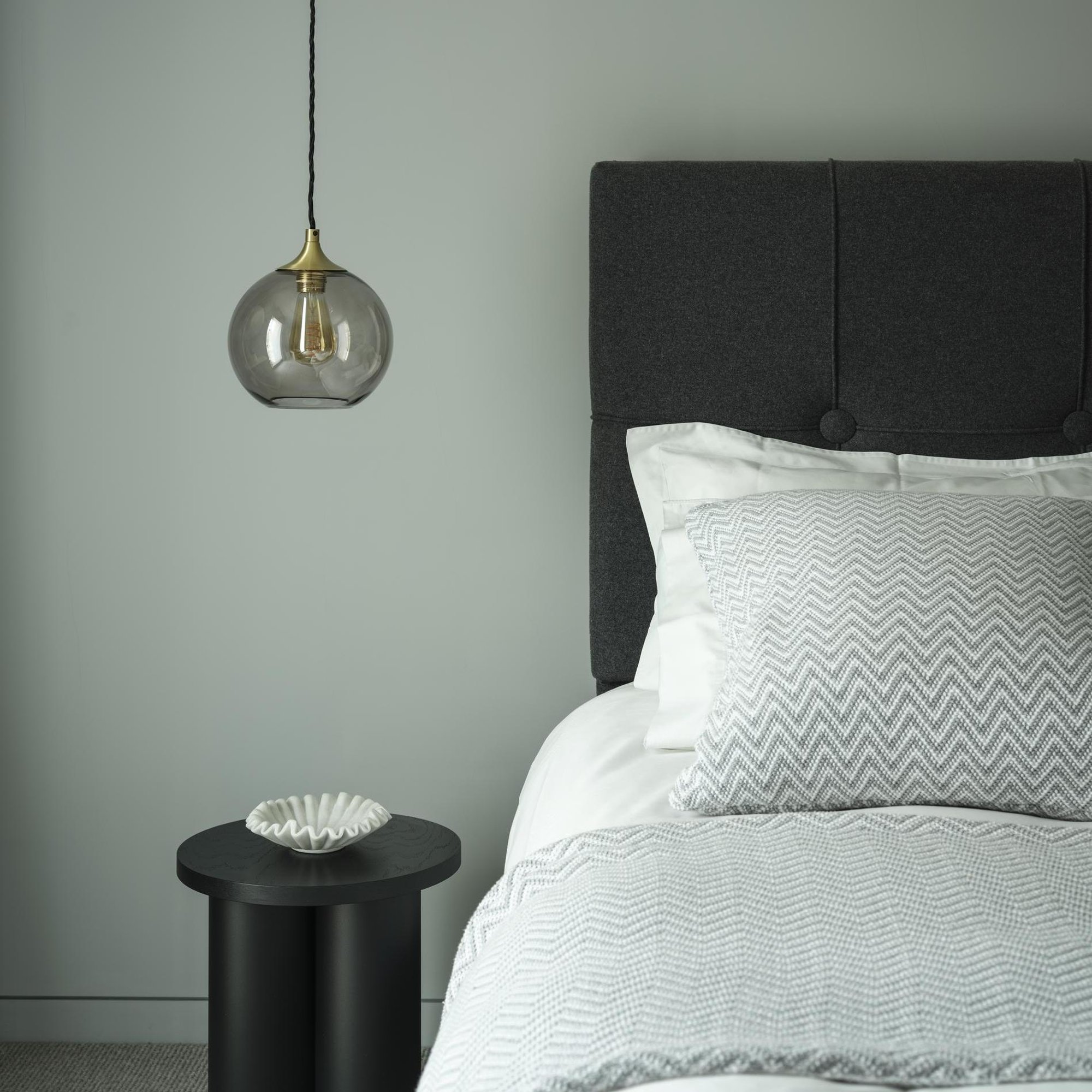 Smoked Glass Mocha with Brass Holder Pendant Light Globe Chelsea CH-SGL-GLP7-MO-BH