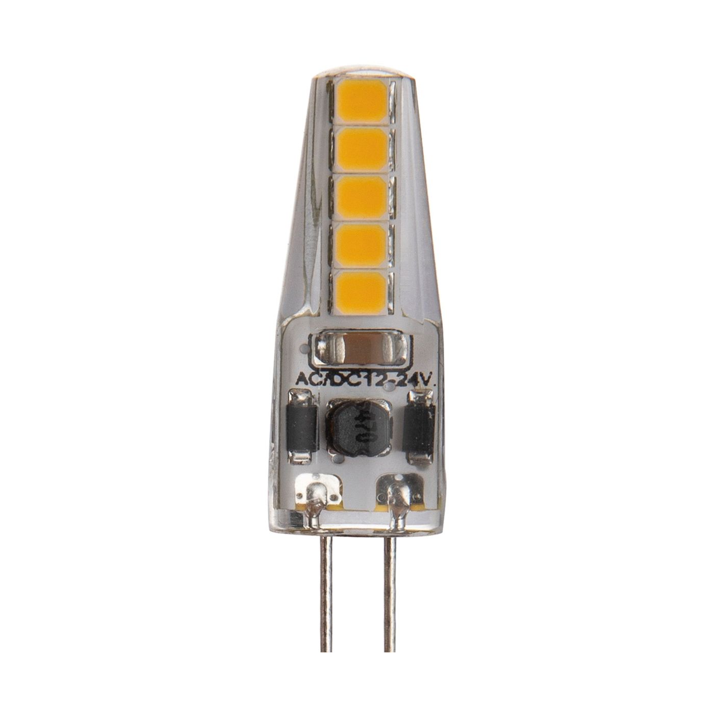 LED Silicone Non-Dimmable Bulb, 2W 2 Pin Capsule G4, Clear, Pack of 4