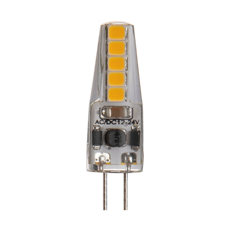 LED Silicone Non-Dimmable Bulb, 2W 2 Pin Capsule G4, Clear, Pack of 4
