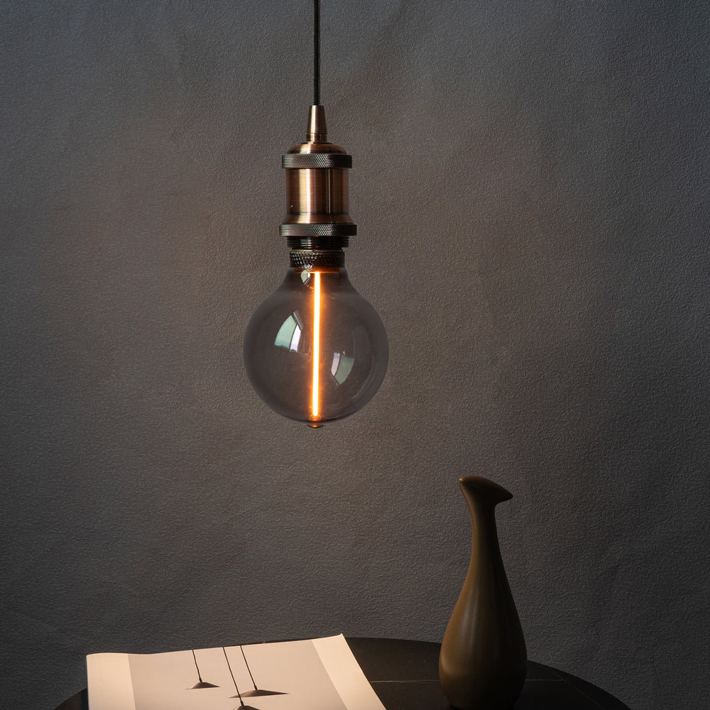 3.5W E27 LED single filament dimmable bulb in smoke finish