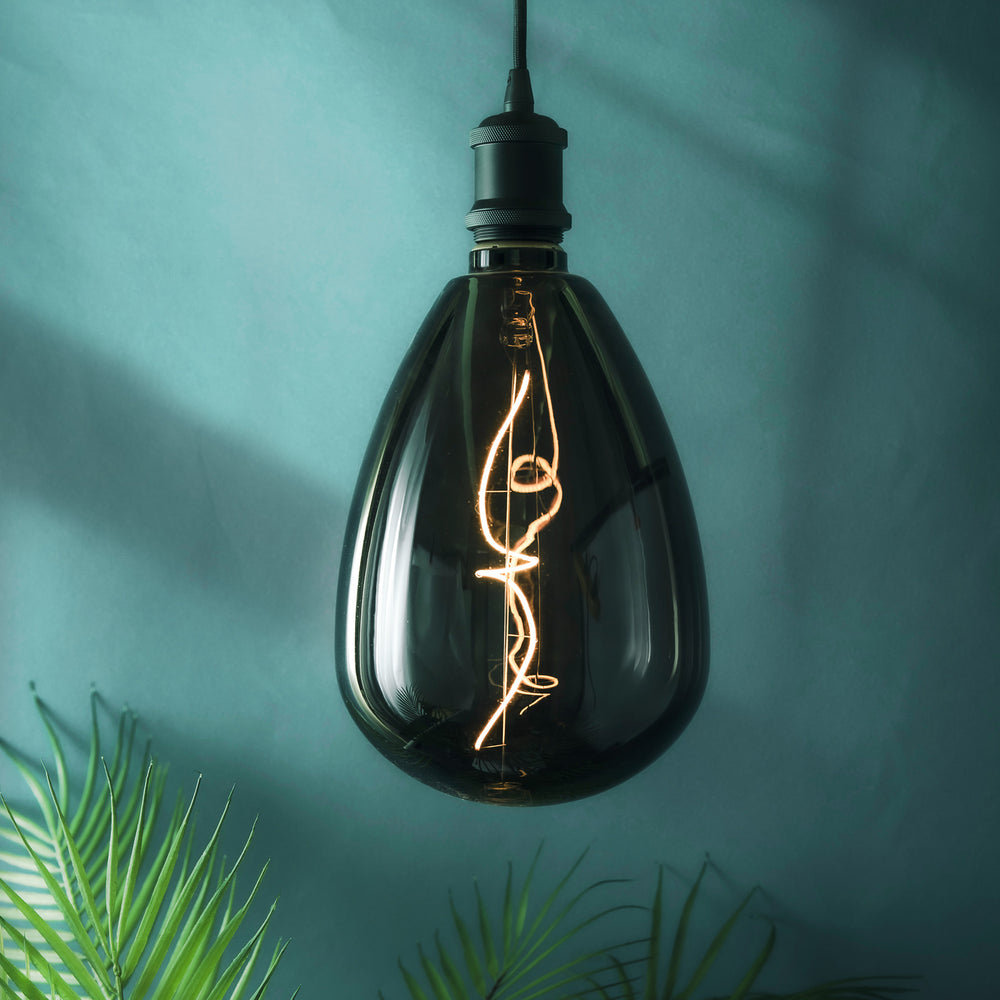 Giant LED Soft Filament Dimmable Bulb, 4W E27 S173 in dark smoke finish