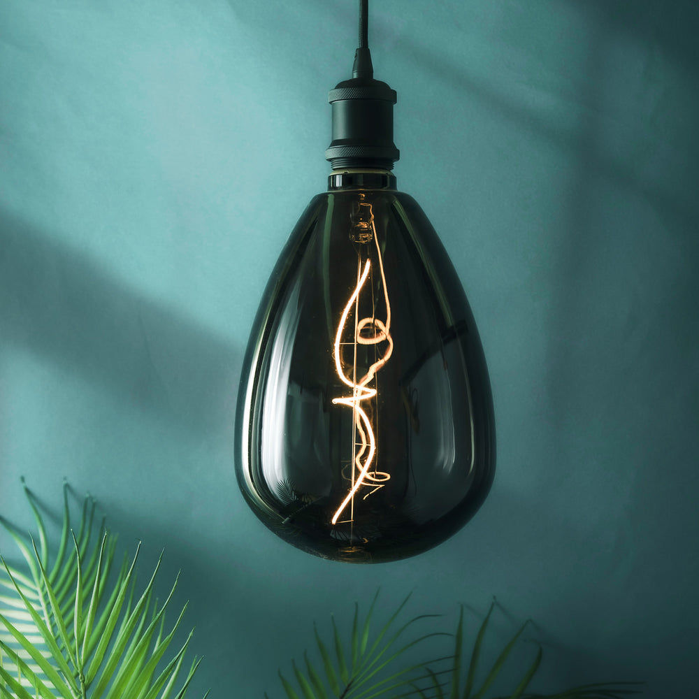 Giant LED Soft Filament Dimmable Bulb, 4W E27 S173 in dark smoke finish