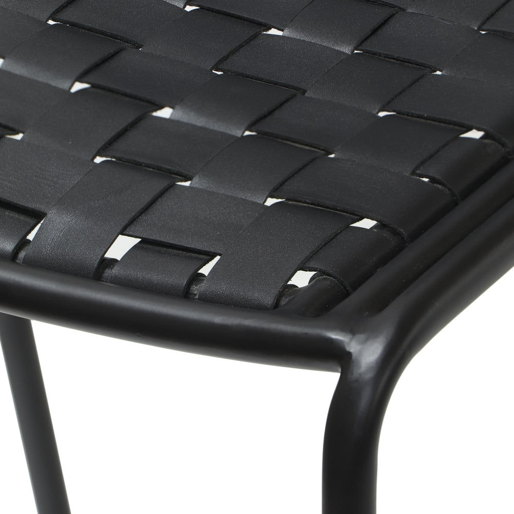 Berkley Black Metal Bar Stool in Black Leather, Product Code BY-LL-ST-BK