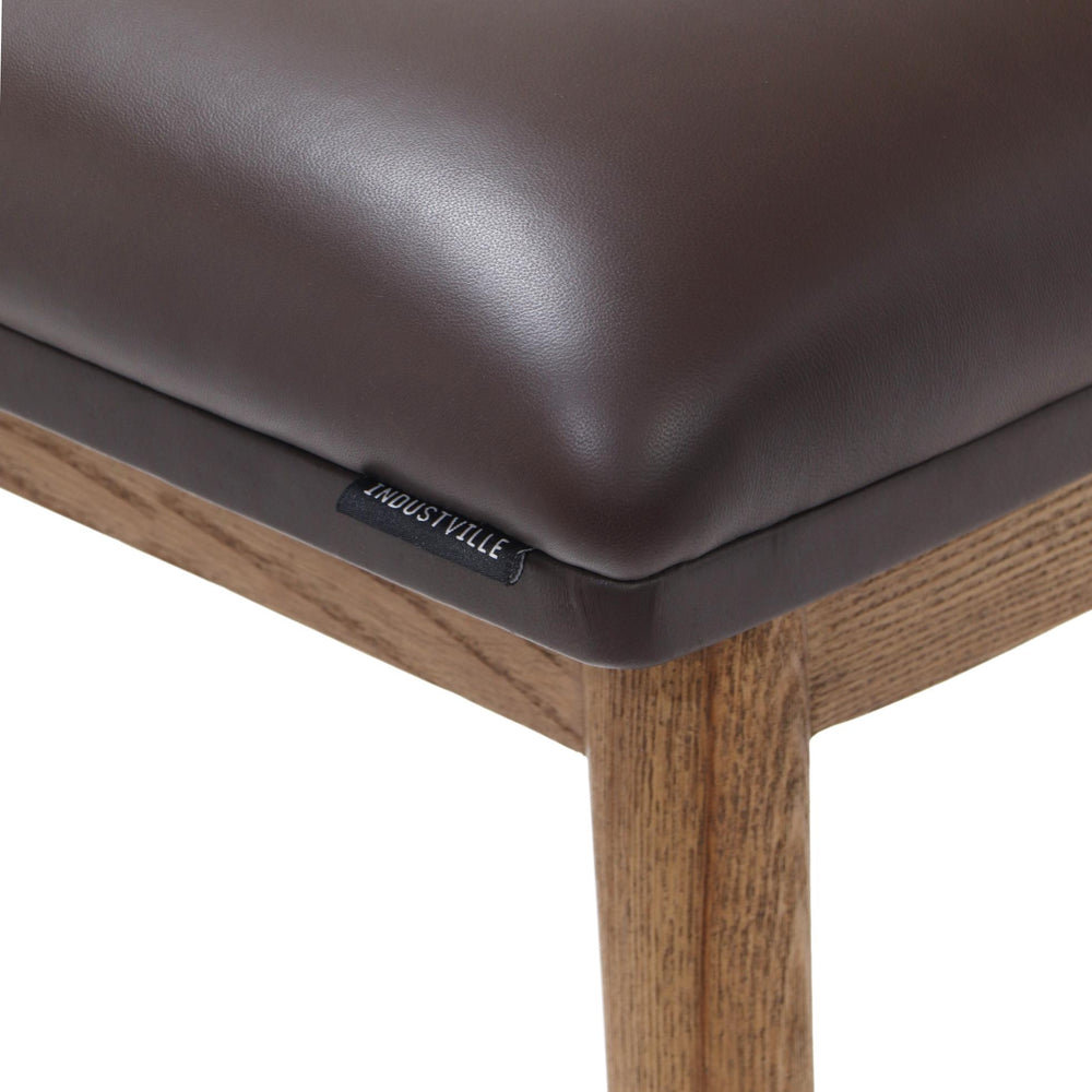 Auburn Wooden Counter Height Stool in Natural Ash Wood with Brown Leather, Product Code AU-BK-WO-CH-ST-BR