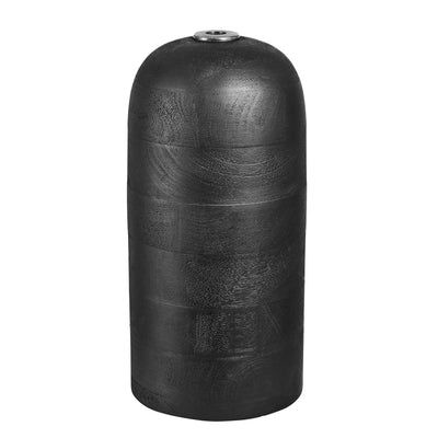 Maribo Wooden Cone Floor Lamp - Black & Pewter