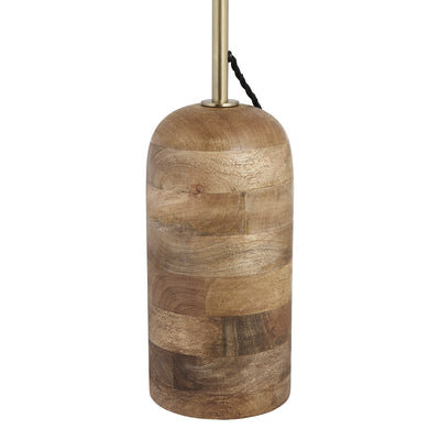 Maribo Wooden Cone Floor Lamp - Natural & Brass - Base Only - Table Lamp & Floor Lamp Bases - Industville Lighting UK