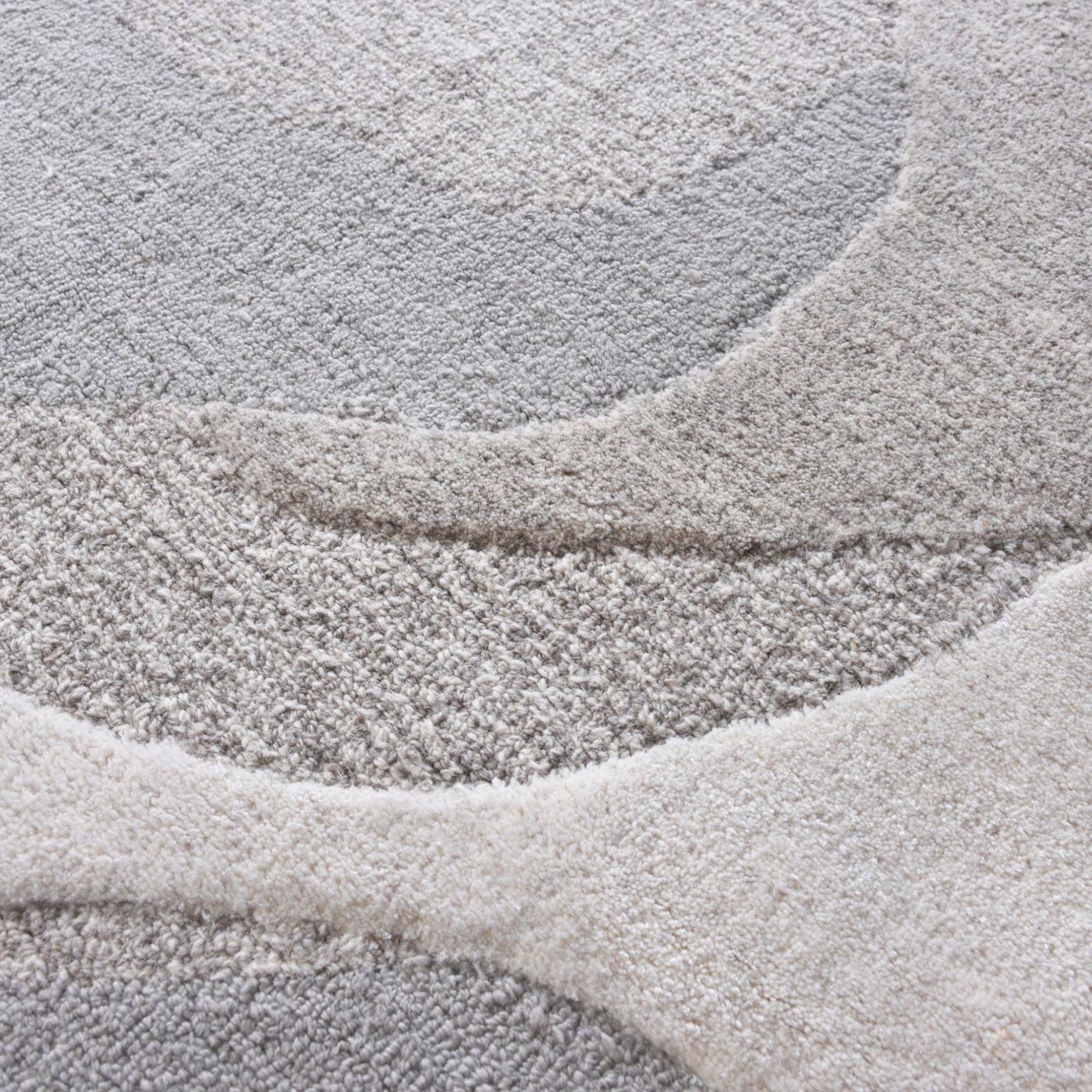 Flint Hand Tufted Wool Rug - Ivory & Grey