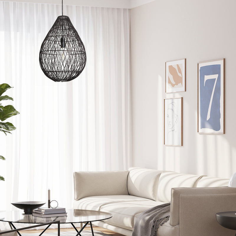 Black 16-Inch Pendant Lighting Drop Coastal CO-RA-DRP16-BK