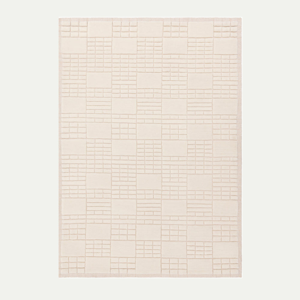 Contemporary Cream Barbican Handtufted Wool Rug Industville RG-34-HTW-CR