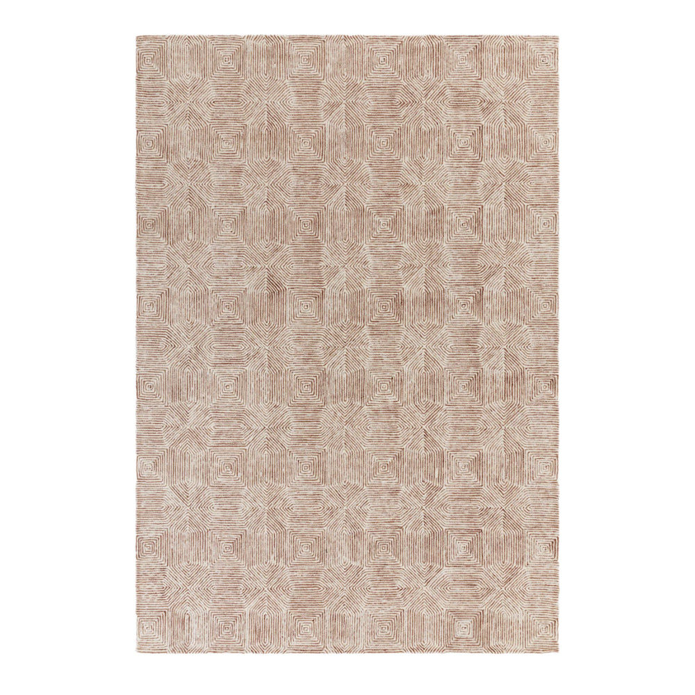 Contemporary Terracotta Brix Handtufted Wool Rug Industville RG-48-HTW-TER