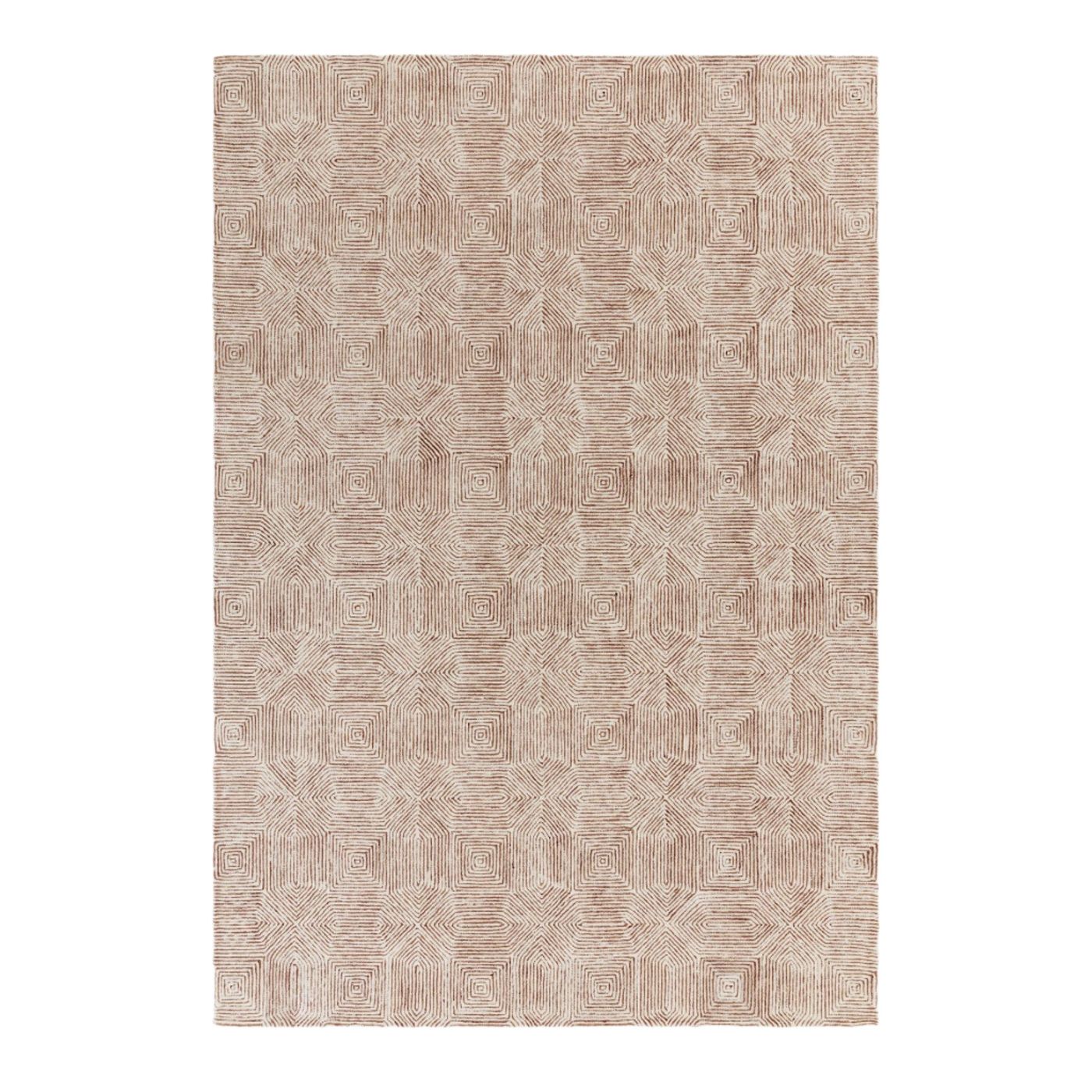 Contemporary Terracotta Brix Handtufted Wool Rug Industville RG-48-HTW-TER