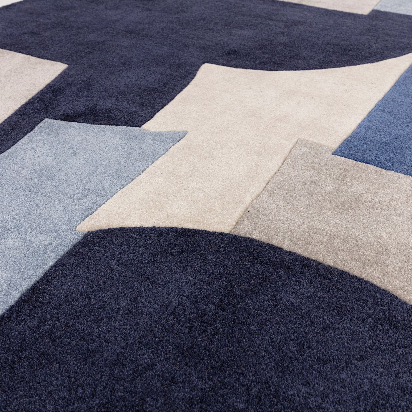 Contemporary Blue Camden Handtufted Recycled-PET Rug Blue Industville RG-54-HTPET-BL