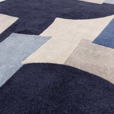 Contemporary Blue Camden Handtufted Recycled-PET Rug Blue Industville RG-54-HTPET-BL