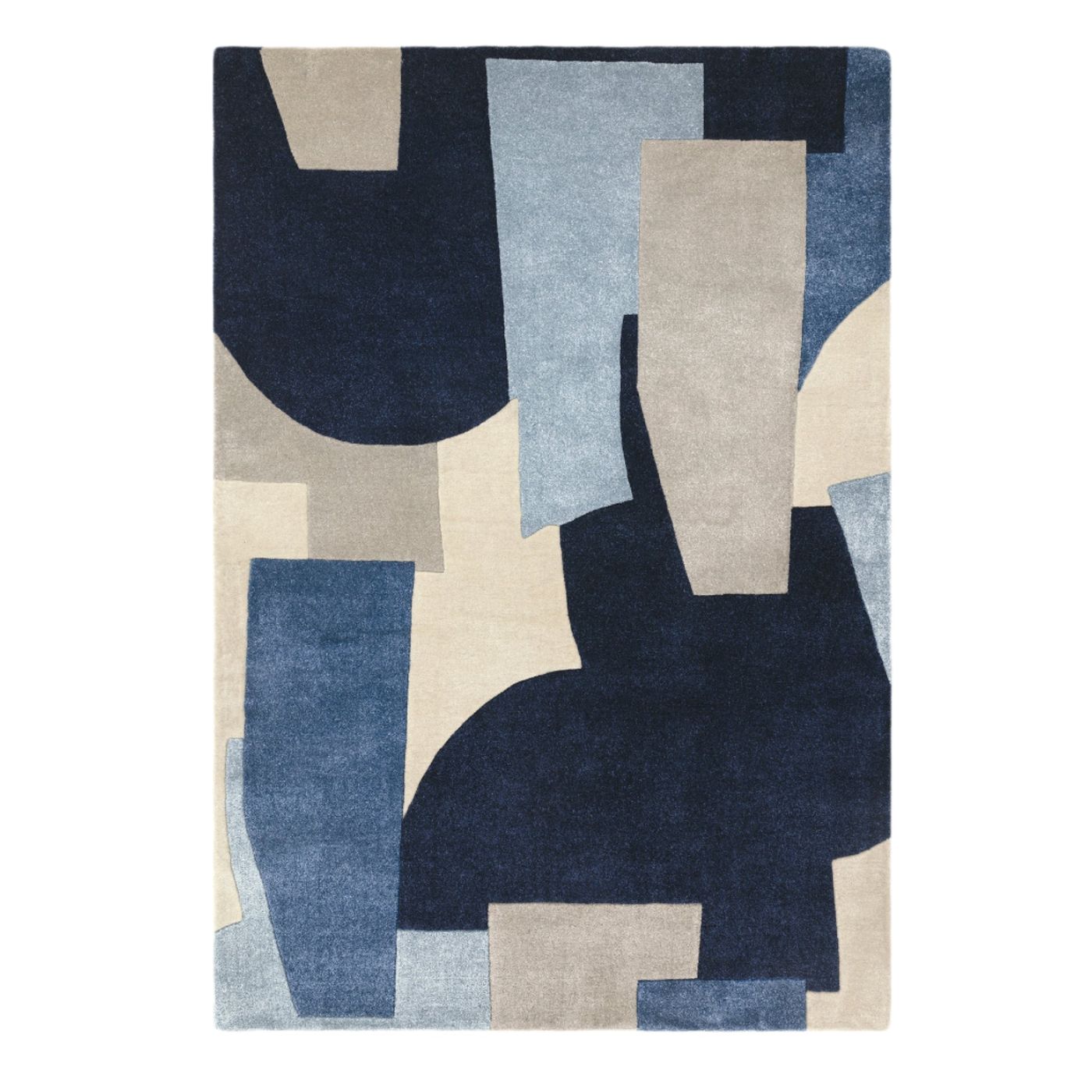 Contemporary Blue Camden Handtufted Recycled-PET Rug Blue Industville RG-54-HTPET-BL