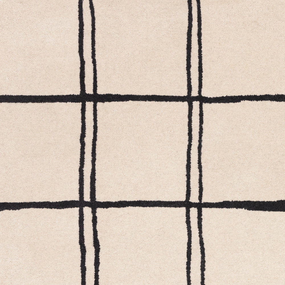Contemporary Black and White Cubitt Handtufted Wool Rug Industville RG-44-HTW-BK-W 
