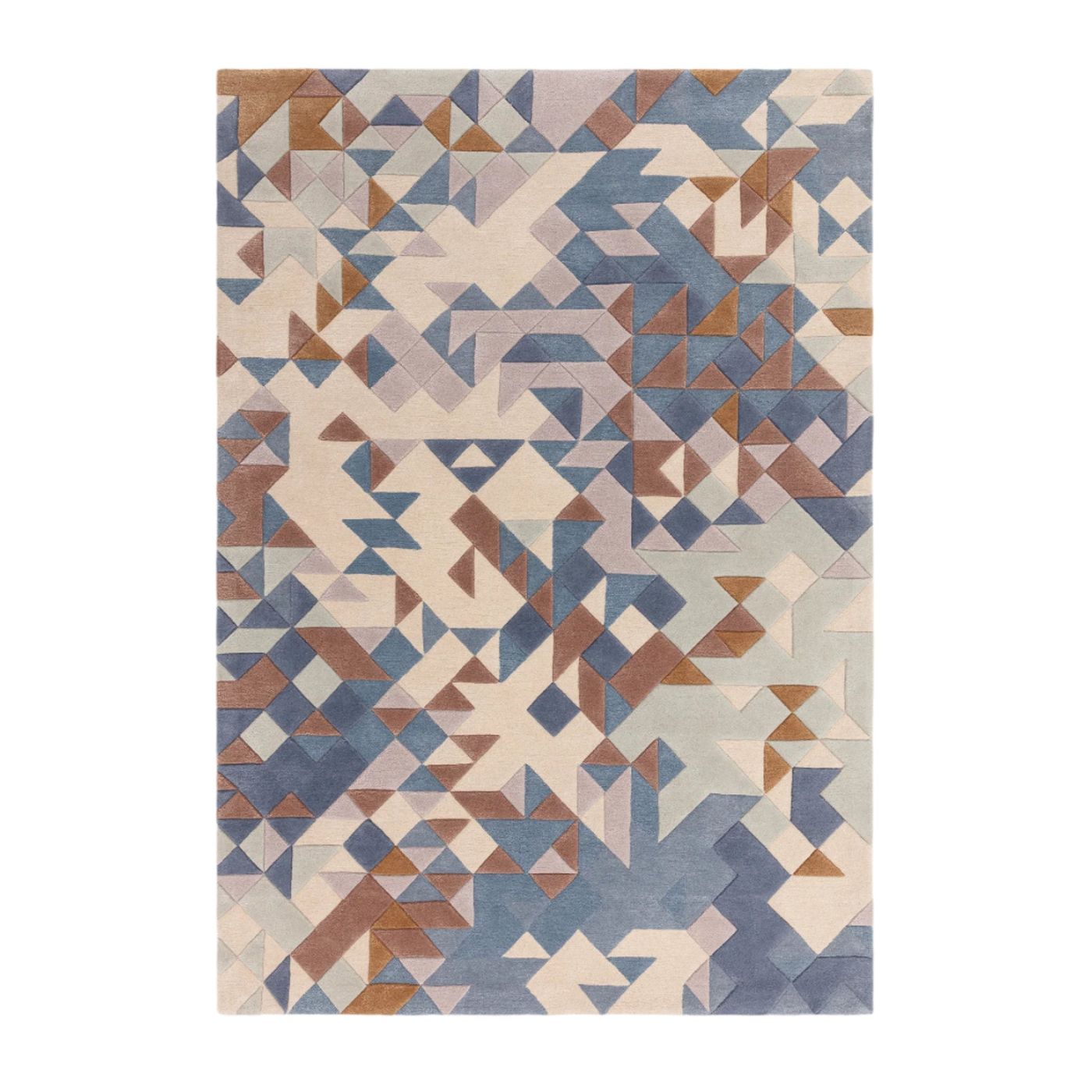 Contemporary Blue Multi Emlyn Handtufted Wool Viscose Rug Industville RG-50-HTWV-BL