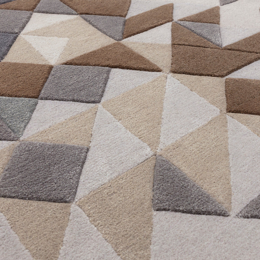 Contemporary Grey Multi Emlyn Handtufted Wool Viscose Rug Industville RG-50-HTWV-GR