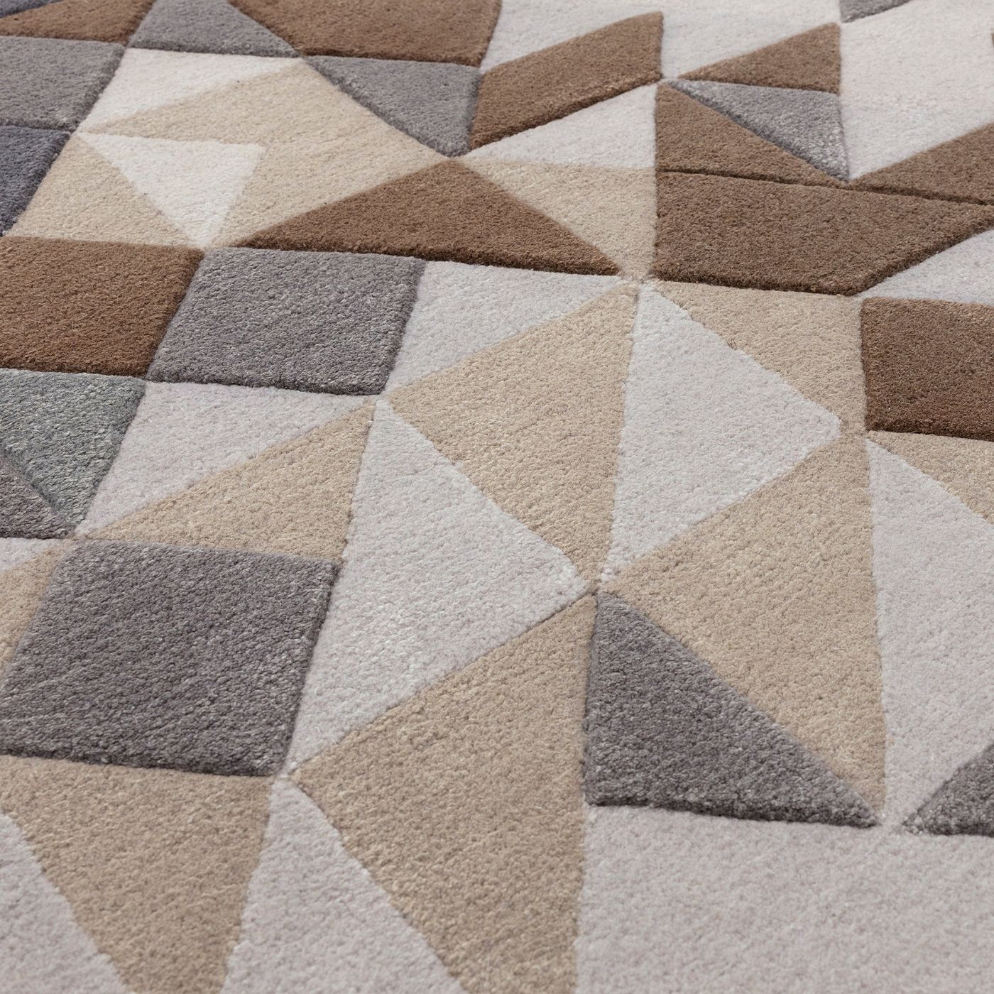Contemporary Grey Multi Emlyn Handtufted Wool Viscose Rug Industville RG-50-HTWV-GR