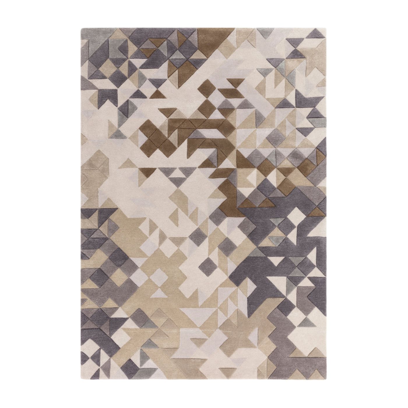 Contemporary Grey Multi Emlyn Handtufted Wool Viscose Rug Industville RG-50-HTWV-GR