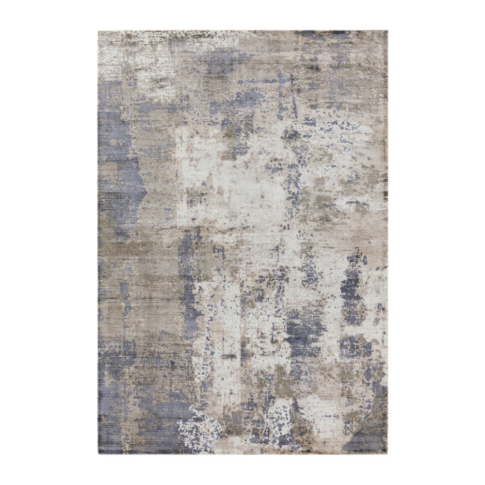 Contemporary Blue Beige Heath Handtufted Viscose Rug Industville RG-52-HTV-BL-BE