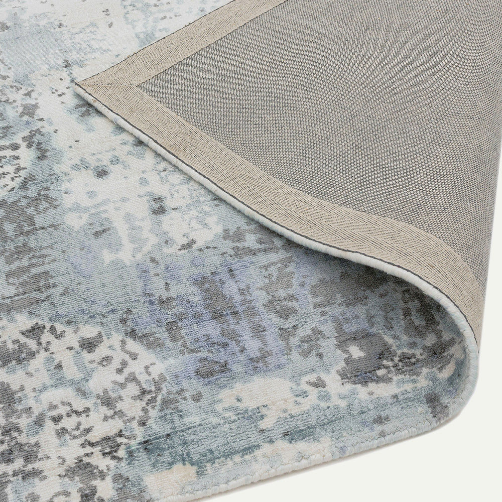 Contemporary Blue Heath Handtufted Viscose Rug Industville RG-52-HTV-BL-BL