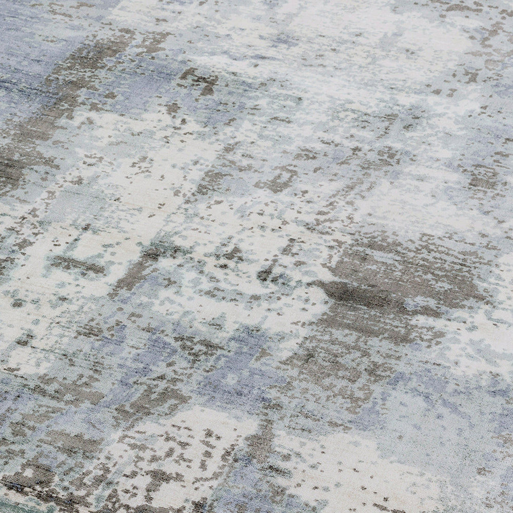 Contemporary Blue Heath Handtufted Viscose Rug Industville RG-52-HTV-BL-BL
