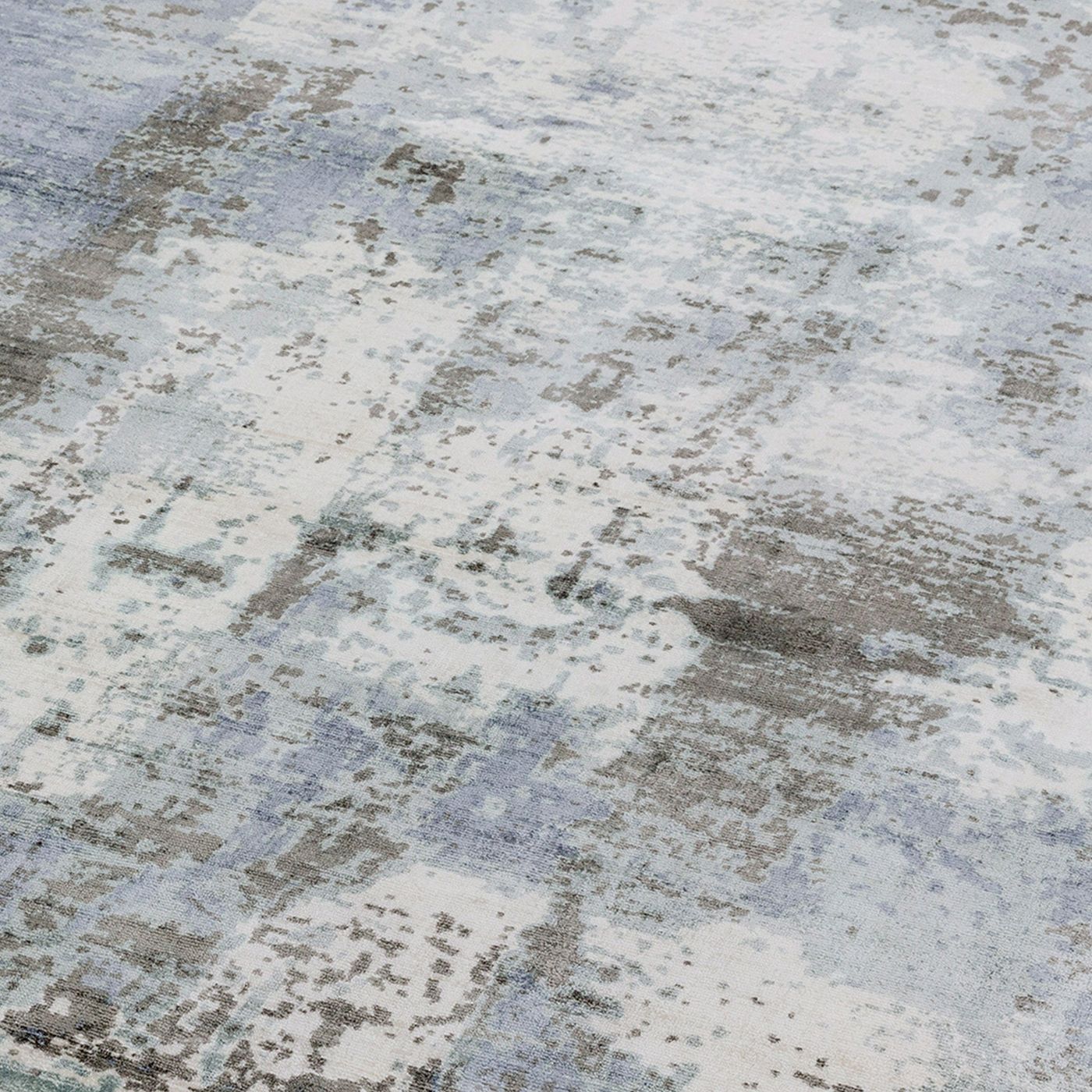 Contemporary Blue Heath Handtufted Viscose Rug Industville RG-52-HTV-BL-BL