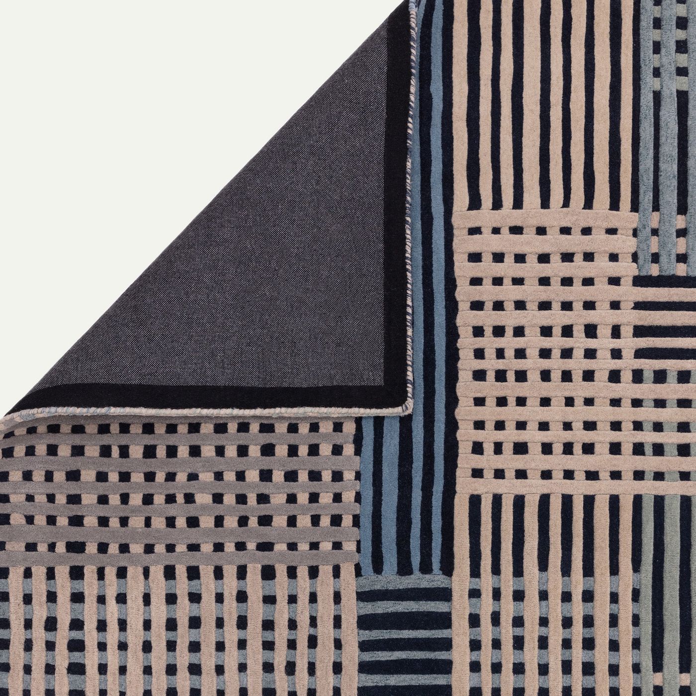 Contemporary Blue Multi Hyde Handtufted Wool Rug Industville RG-46-HTW-BL