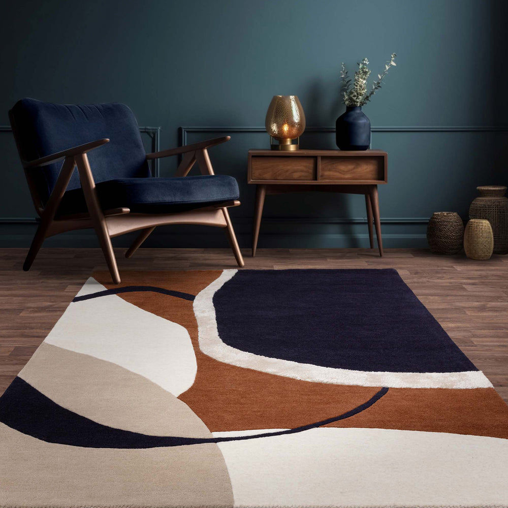 Contemporary Brown Kew Handtufted Wool Rug  Industville RG-40-HTW-BR