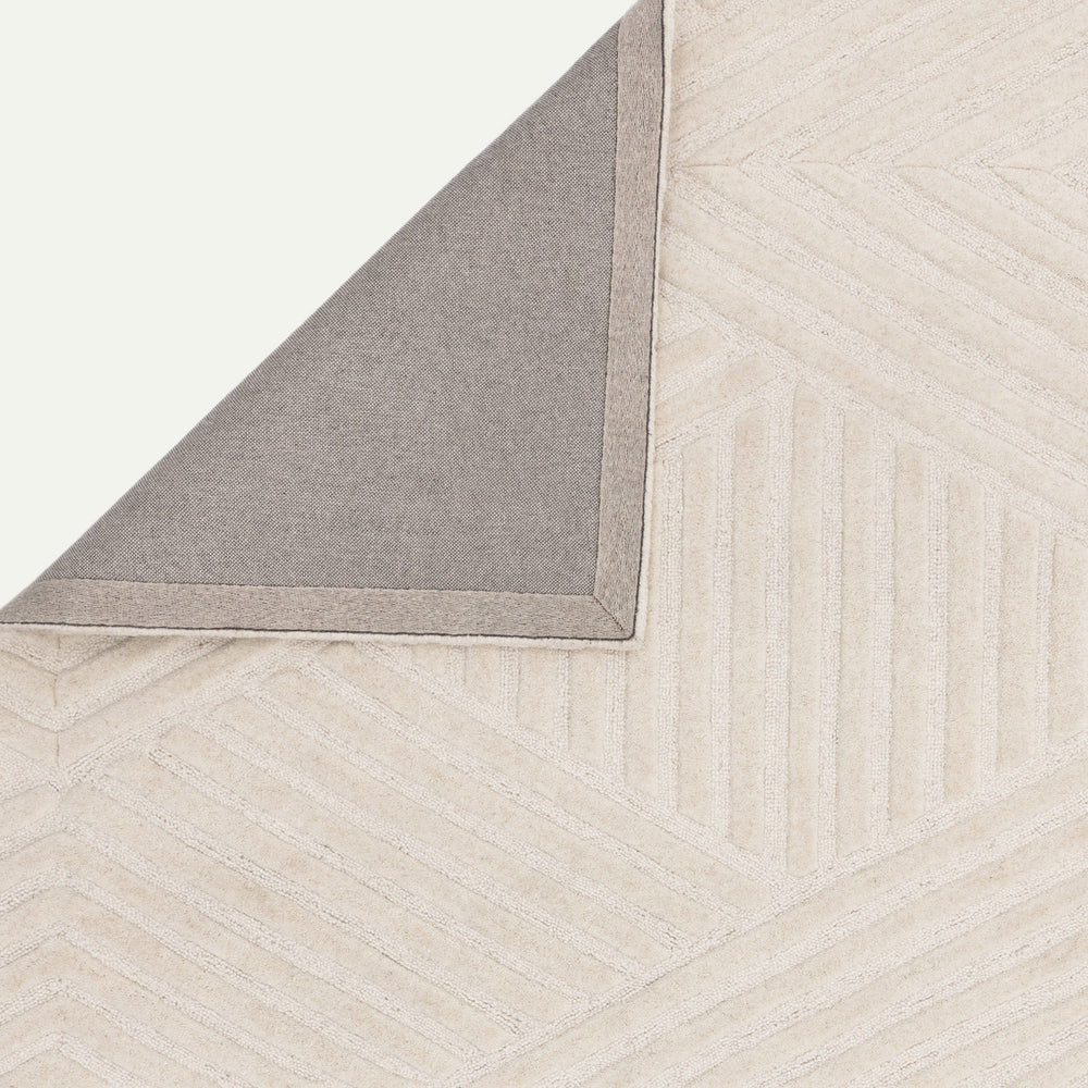 Contemporary Ivory Wimble Handtufted Wool Rug  Industville RG-56-HTW-IV