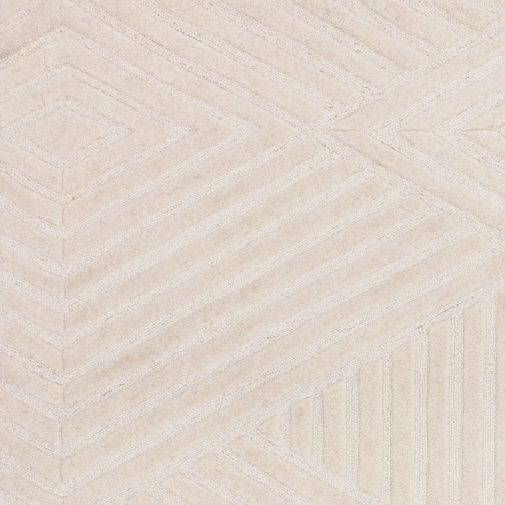 Contemporary Ivory Wimble Handtufted Wool Rug  Industville RG-56-HTW-IV