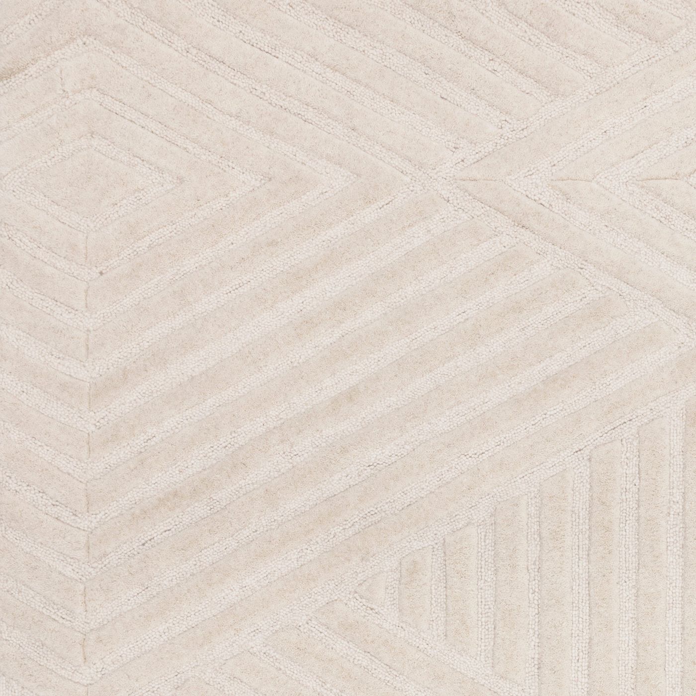 Contemporary Ivory Wimble Handtufted Wool Rug  Industville RG-56-HTW-IV