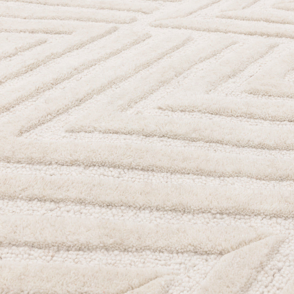 Contemporary Ivory Wimble Handtufted Wool Rug  Industville RG-56-HTW-IV