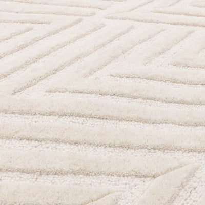Contemporary Ivory Wimble Handtufted Wool Rug  Industville RG-56-HTW-IV