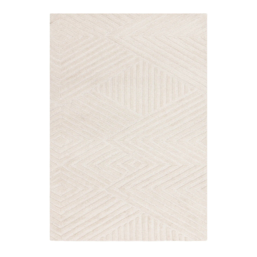 Contemporary Ivory Wimble Handtufted Wool Rug  Industville RG-56-HTW-IV