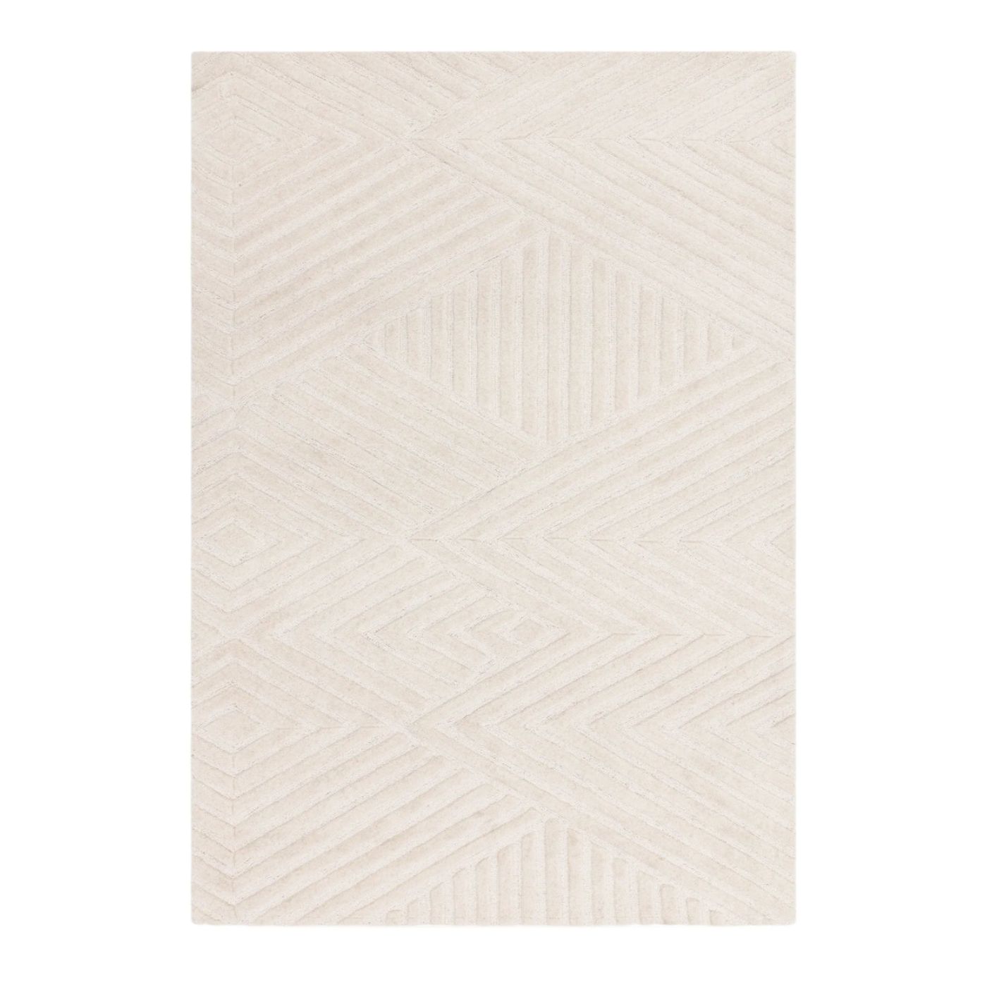 Contemporary Ivory Wimble Handtufted Wool Rug  Industville RG-56-HTW-IV