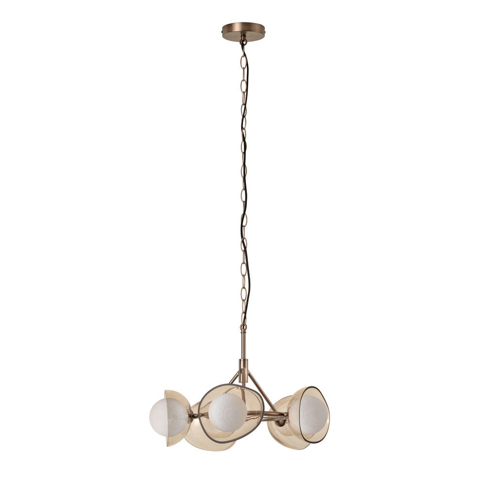 Dulwich Glass Layered 5 Light Chandelier Light  in 20 Inch with Bronze Chain Holder